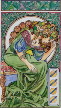 Tarotkaart 'Vier van Zwaarden'