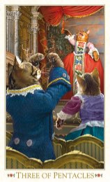 Tarotkaart 'Drie van Pentagrammen'