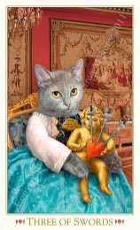 Tarotkaart 'Drie van Zwaarden'