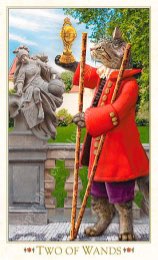 Tarotkaart 'Twee van Staven'