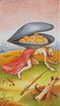 Tarotkaart 'Acht van Pentagrammen'