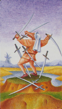 Tarotkaart 'Acht van Zwaarden'