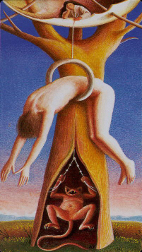 Tarotkaart 'De Gehangene'