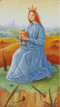 Tarotkaart 'Koningin van Kelken'