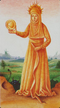 Tarotkaart 'Koningin van Pentagrammen'