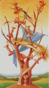 Tarotkaart 'Negen van Kelken'