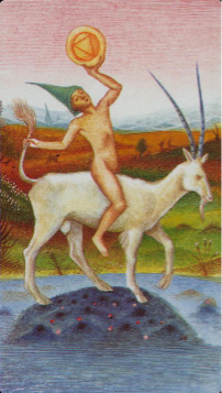 Tarotkaart 'Ridder van Pentagrammen'