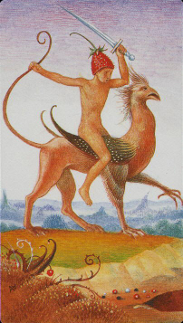 Tarotkaart 'Ridder van Zwaarden'