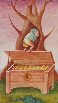 Tarotkaart 'Tien van Pentagrammen'