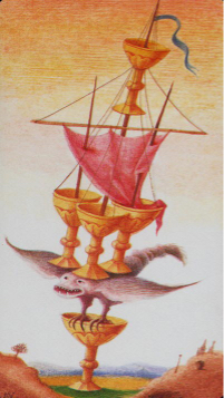 Tarotkaart 'Vijf van Kelken'