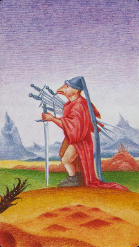 Tarotkaart 'Vijf van Zwaarden'