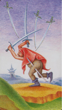 Tarotkaart 'Zes van Zwaarden'