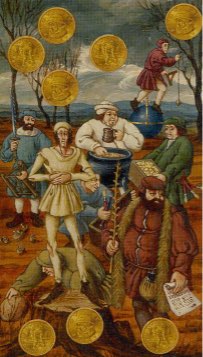 Tarotkaart 'Acht van Pentagrammen'