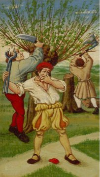 Tarotkaart 'Drie van Zwaarden'