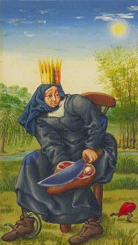 Tarotkaart 'Koningin van Zwaarden'