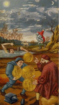 Tarotkaart 'Vier van Pentagrammen'