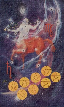 Tarotkaart 'Acht van Pentagrammen'