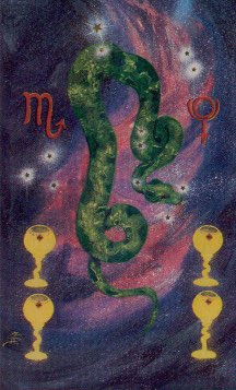 Tarotkaart 'Vier van Kelken'
