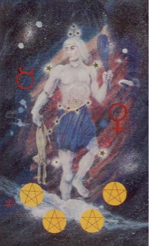Tarotkaart 'Vier van Pentagrammen'