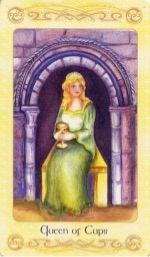 Tarotkaart 'Koningin van Kelken'