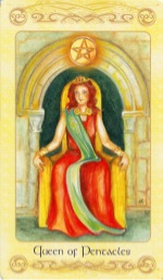 Tarotkaart 'Koningin van Pentagrammen'