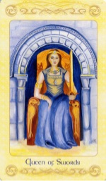 Tarotkaart 'Koningin van Zwaarden'