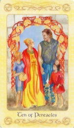 Tarotkaart 'Tien van Pentagrammen'