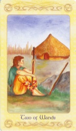 Tarotkaart 'Twee van Staven'