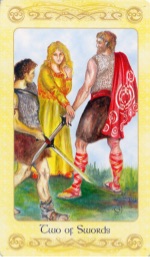 Tarotkaart 'Twee van Zwaarden'