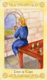 Tarotkaart 'Vier van Kelken'