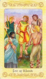 Tarotkaart 'Vijf van Staven'