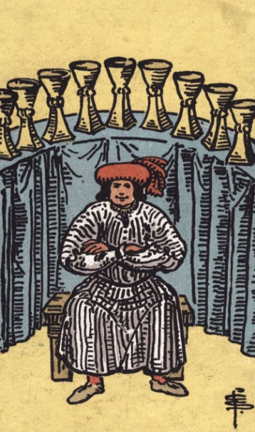 Tarotkaart 'Negen van Kelken'