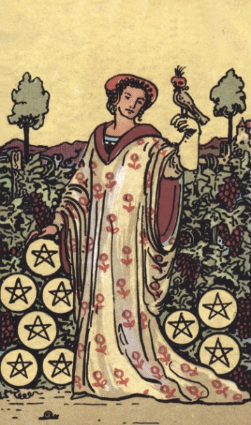 Tarotkaart 'Negen van Pentagrammen'