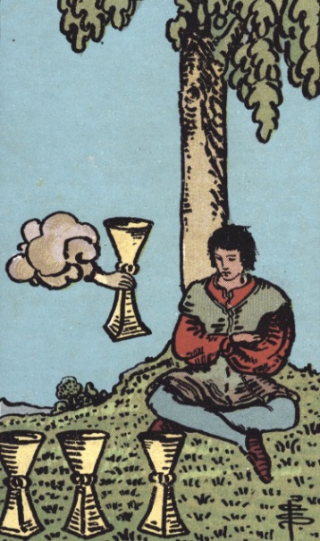 Tarotkaart 'Vier van Kelken'