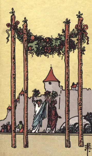 Tarotkaart 'Vier van Staven'