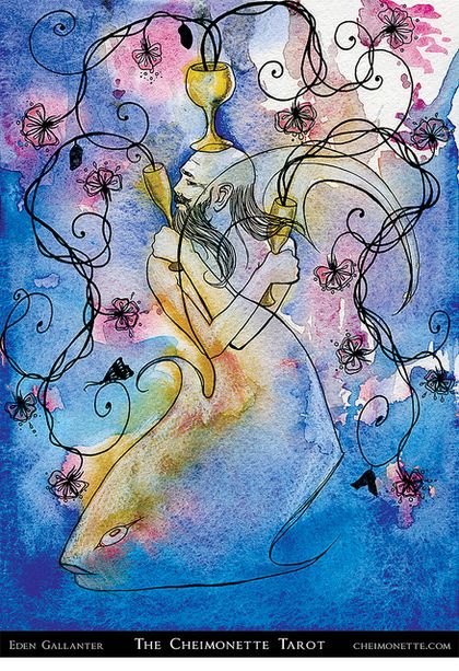 Tarotkaart 'Drie van Kelken'