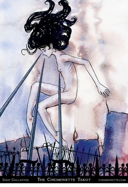 Tarotkaart 'Drie van Zwaarden'