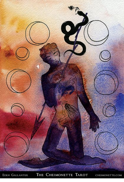 Tarotkaart 'Tien van Pentagrammen'