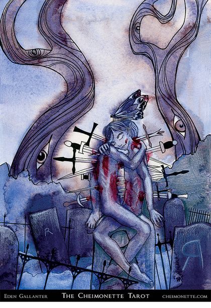 Tarotkaart 'Tien van Zwaarden'