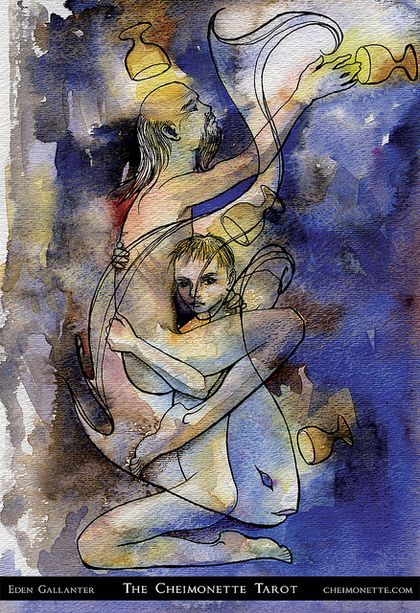 Tarotkaart 'Vier van Kelken'
