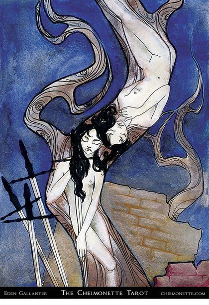 Tarotkaart 'Vier van Zwaarden'