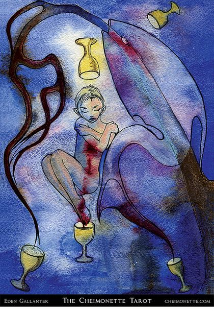 Tarotkaart 'Vijf van Kelken'