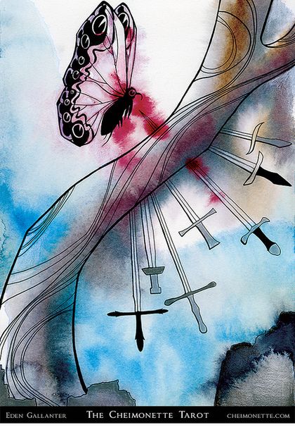 Tarotkaart 'Zeven van Zwaarden'