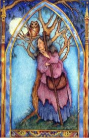 Tarotkaart 'Koningin van Kelken'