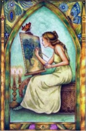 Tarotkaart 'Koningin van Pentagrammen'