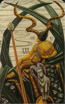 Tarotkaart 'Koningin van Pentagrammen'