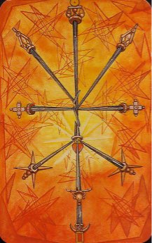 Tarotkaart 'Tien van Zwaarden'
