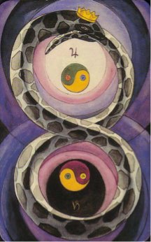 Tarotkaart 'Twee van Pentagrammen'