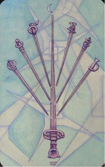 Tarotkaart 'Zeven van Zwaarden'