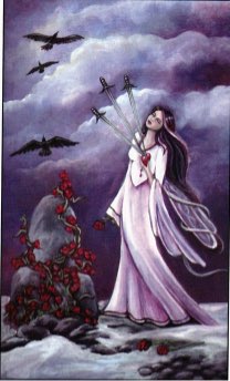 Tarotkaart 'Drie van Zwaarden'